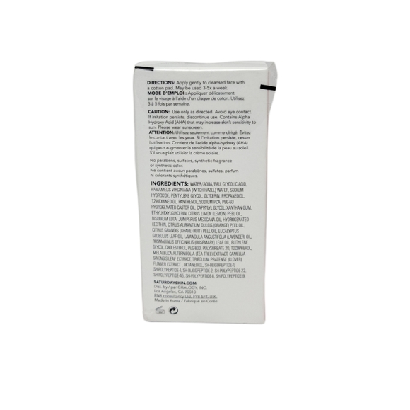 Brand New Saturday Skin Pore Clarifying Toner 10% Glycolic Acid 4.22 Fl. Oz. - Picture 3 of 5